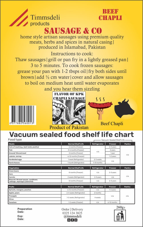 Beef Chapli Sausages - 260g