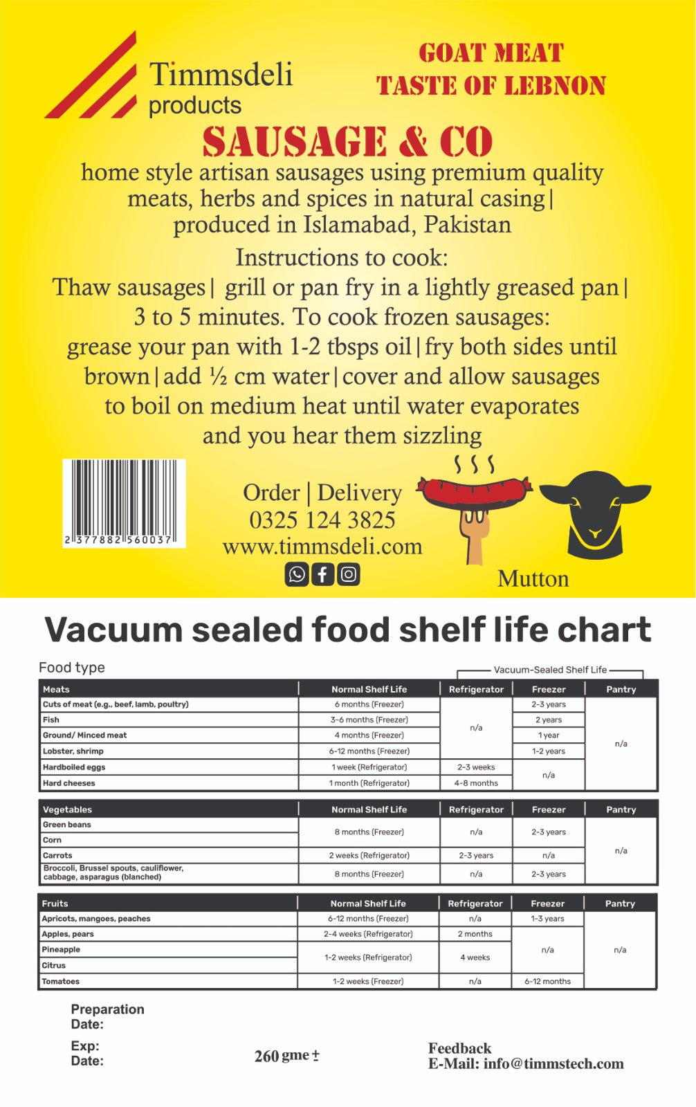 Goat Meat Sausages - 260g